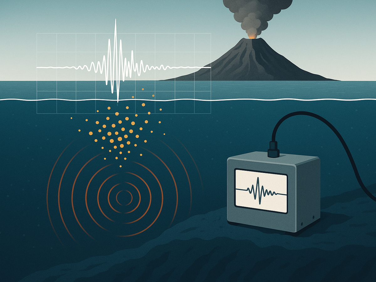 Ilustracja sekcji 1 pokazuje Seismometer on ocean floor recording i najwazniejsze zaleznosci tematu.