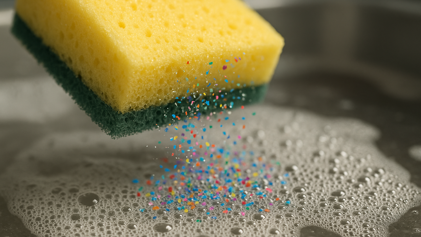 Ilustracja hero przedstawia Close-up of a kitchen sponge w minimalistycznej, klarownej formie redakcyjnej.