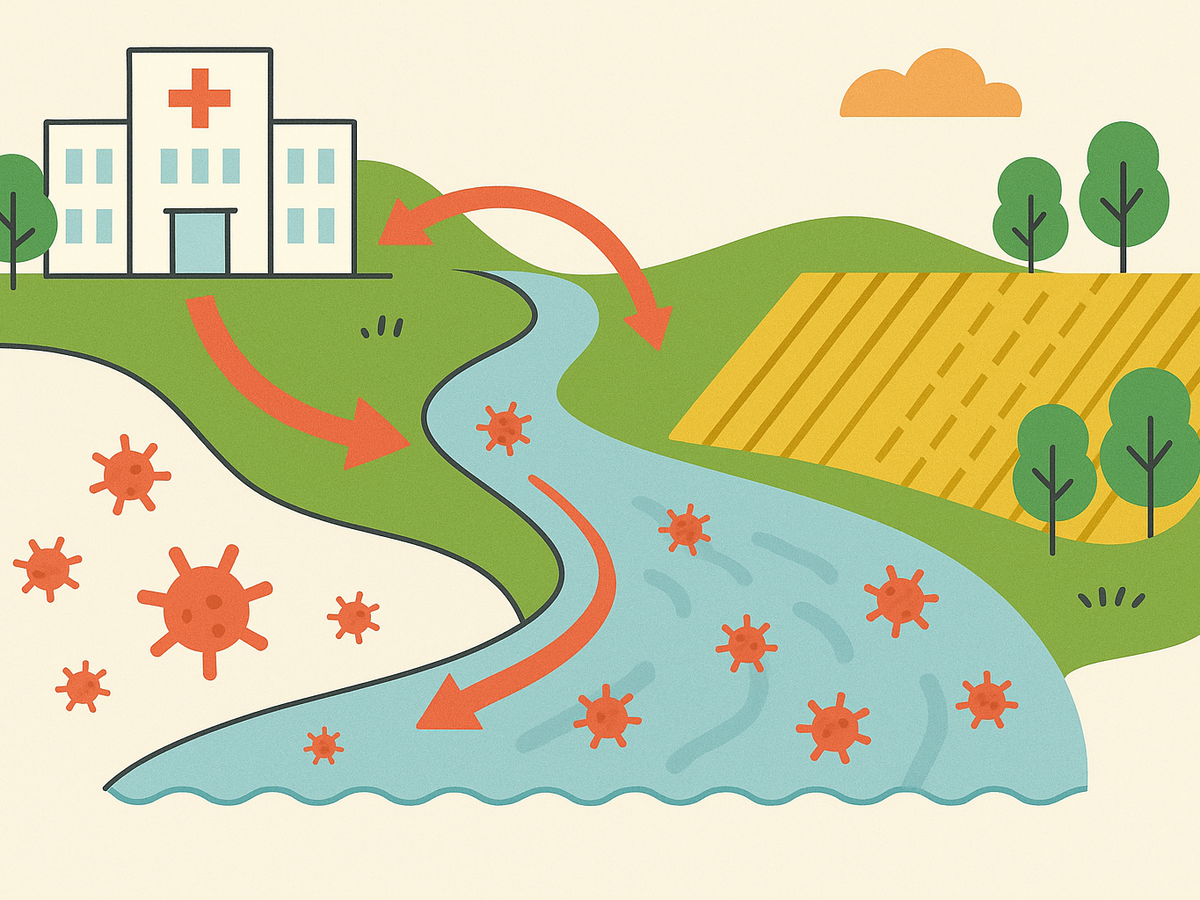 Ilustracja sekcji 2 pokazuje Illustration of watershed showing flow i najwazniejsze zaleznosci tematu.