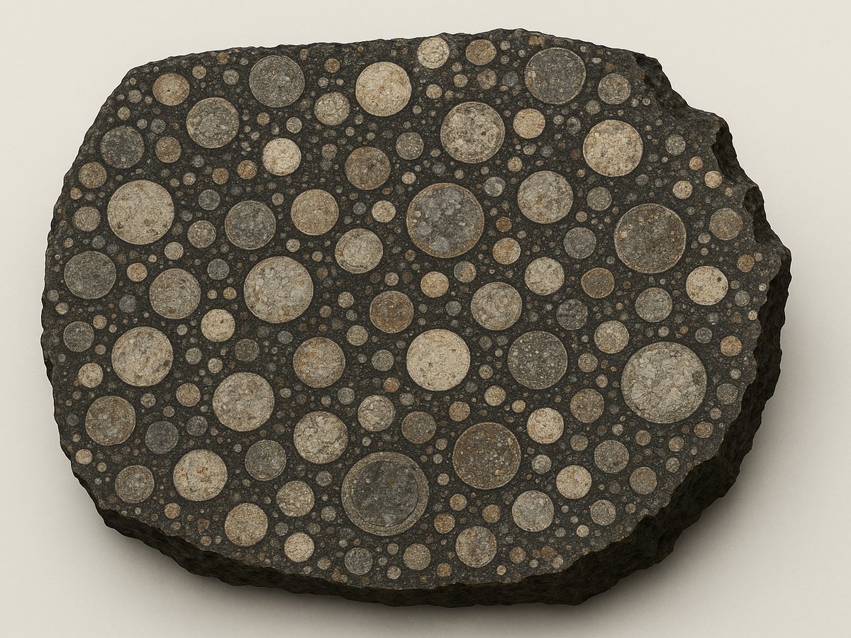 Ilustracja sekcji 1 pokazuje Close-up of CO chondrite meteorite i najwazniejsze zaleznosci tematu.