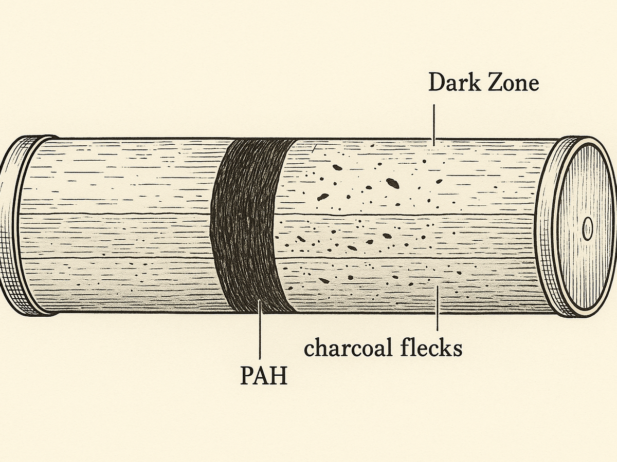 Ilustracja sekcji 2 pokazuje A 19th-century style geological drill i najwazniejsze zaleznosci tematu.