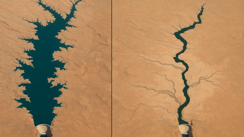 Ilustracja hero przedstawia High-resolution satellite comparison of Lake w minimalistycznej, klarownej formie redakcyjnej.