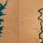 Ilustracja hero przedstawia High-resolution satellite comparison of Lake w minimalistycznej, klarownej formie redakcyjnej.