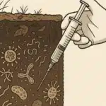 Ilustracja hero przedstawia Close-up of diverse soil profile w minimalistycznej, klarownej formie redakcyjnej.