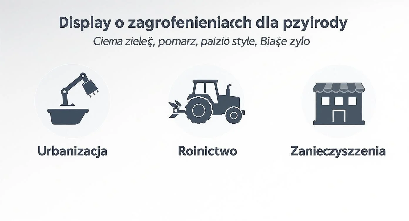 Infographic about zagrożone gatunki zwierząt w polsce