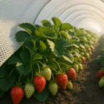 Ilustracja hero przedstawia High-resolution photo of strawberry plants w minimalistycznej, klarownej formie redakcyjnej.