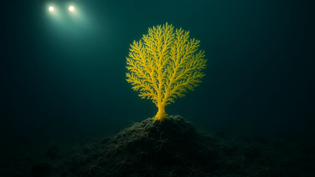 Ilustracja hero przedstawia Photorealistic deep-sea scene of a w minimalistycznej, klarownej formie redakcyjnej.