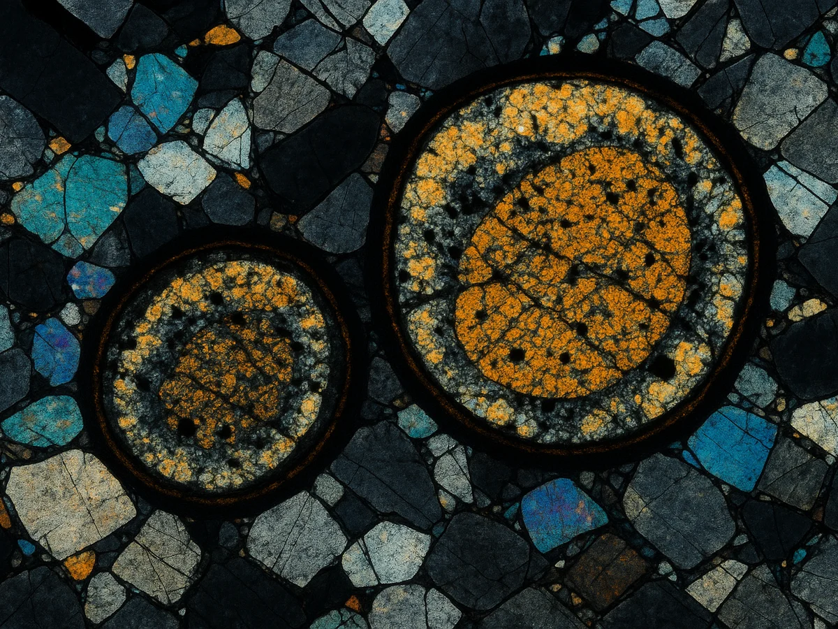 Ilustracja sekcji 1 pokazuje High-resolution photomicrograph-style image of coesite i najwazniejsze zaleznosci tematu.