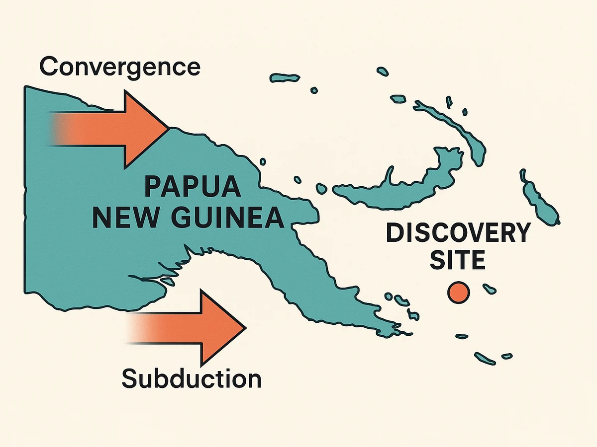 Ilustracja sekcji 2 pokazuje Map of Papua New Guinea i najwazniejsze zaleznosci tematu.